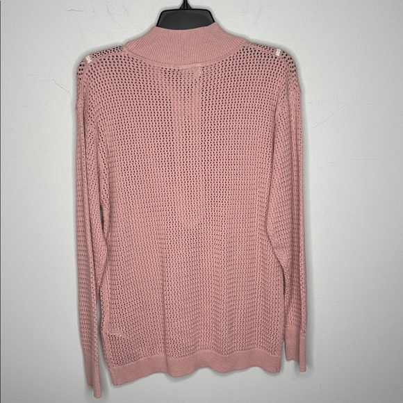 Varley Women's Calva Cotton Open Knit Sweater Pink Mauve 1/2 Zip NWT - Picture 10 of 10